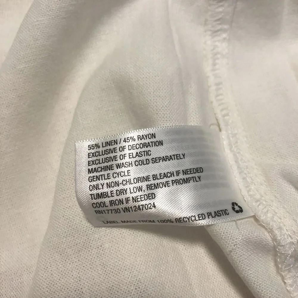 NEW Universal Thread Linen Rayon Cross Back Maxi Dress Summer Smocked White Sz S